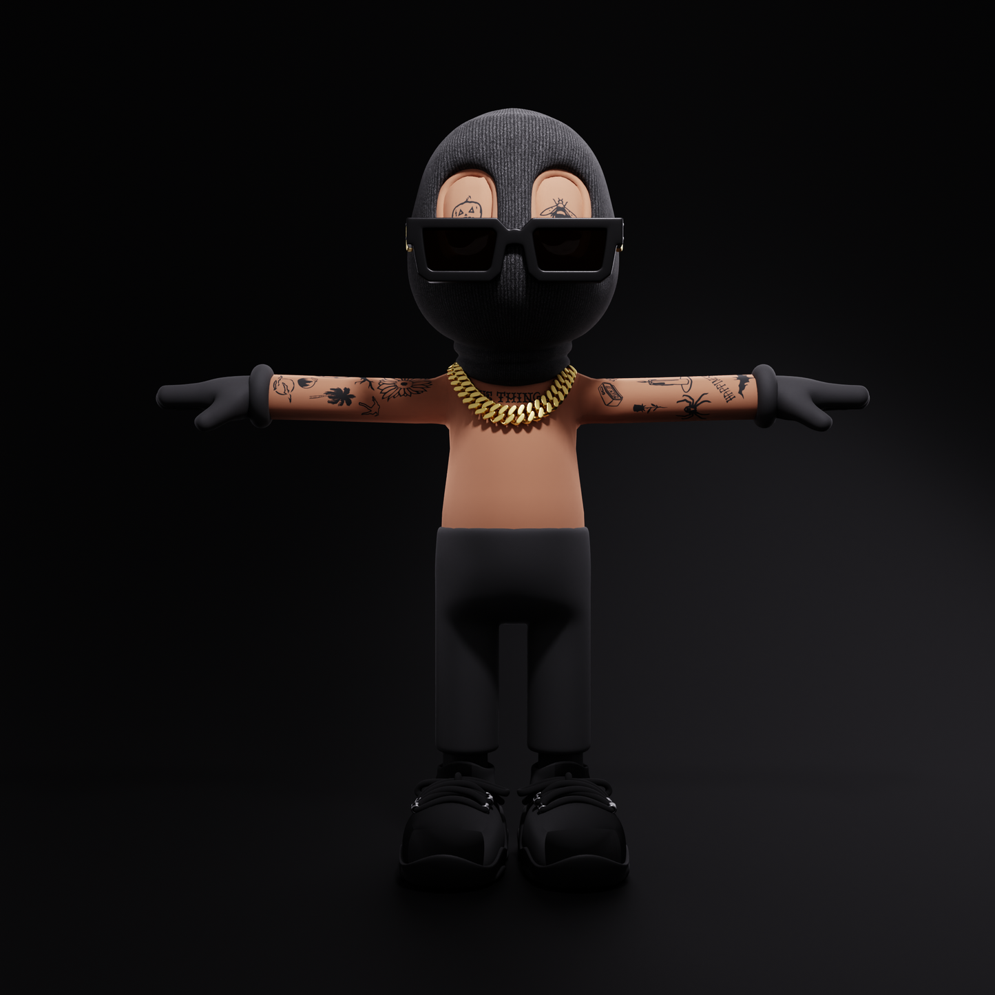 VIN x NOTAGAIN "Halloween" Tattoo Pack (Digital Download) "T-Pose"